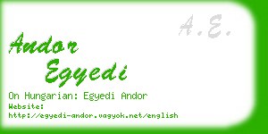 andor egyedi business card